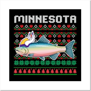 Ugly Christmas Minnesota Walleye vikings Posters and Art